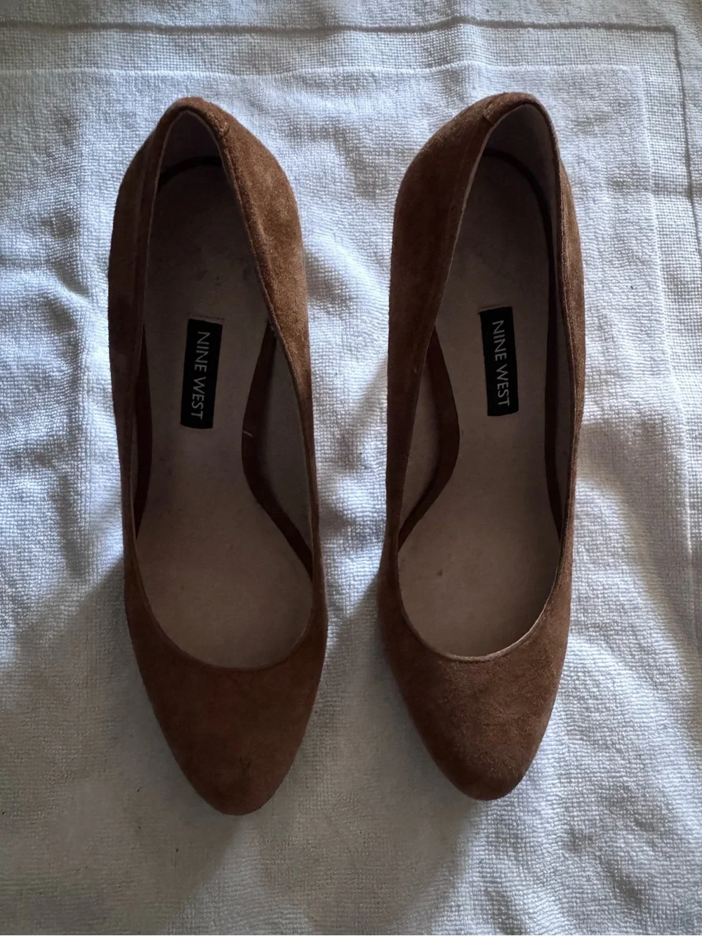 Nine West Brown Suede Pointed-Toe Pumps